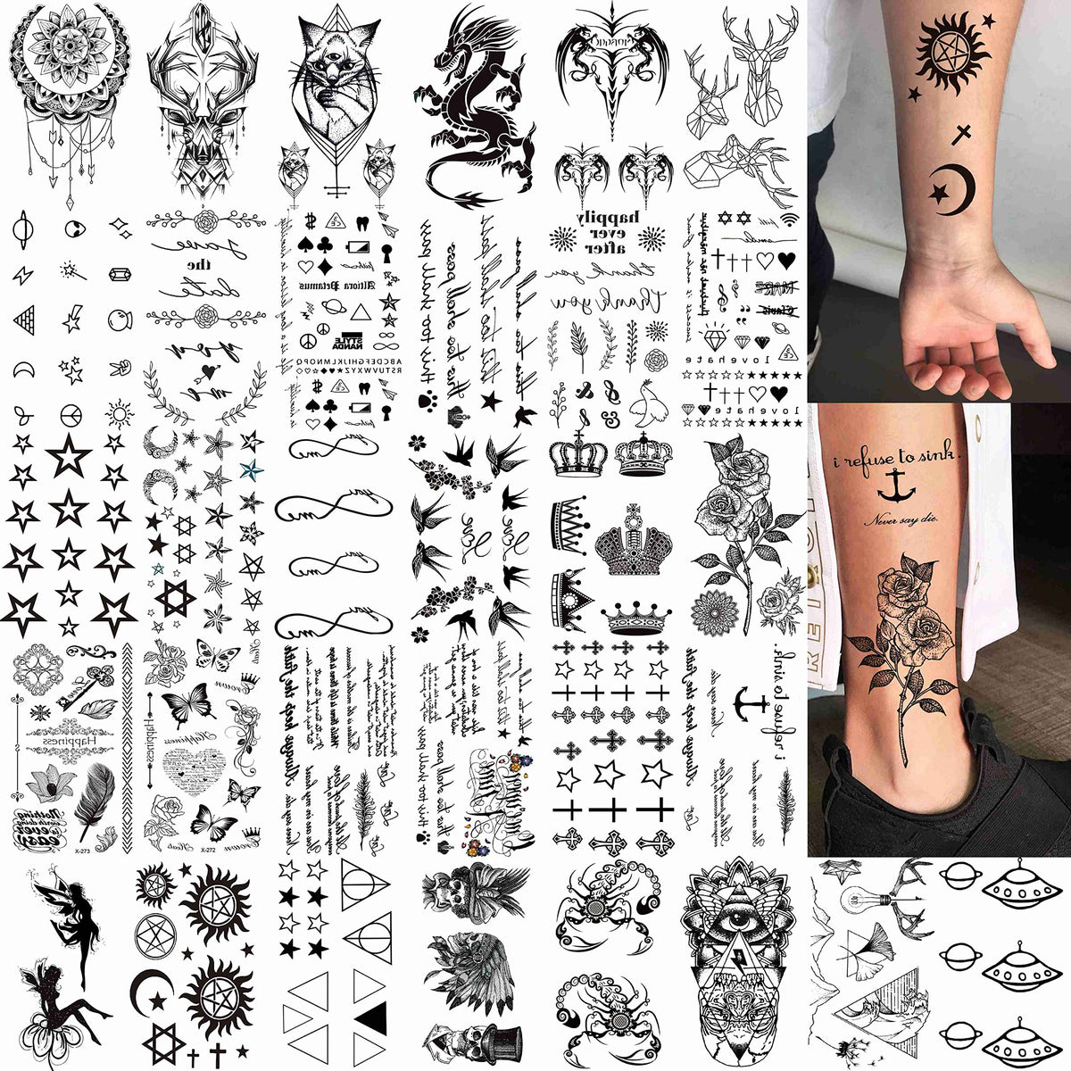 COKTAK temporary tattoos showing realistic floral patterns