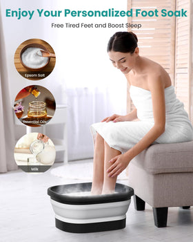 Collapsible design of Nekteck foot bath showing storage capability
