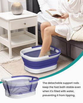 Collapsible design of Nekteck foot soaking tub, folded