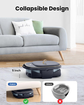 Collapsible design of Puboo Foot Spa showing storage