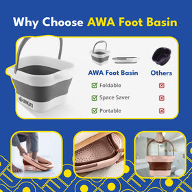Collapsible foot soak tub folded flat for storage