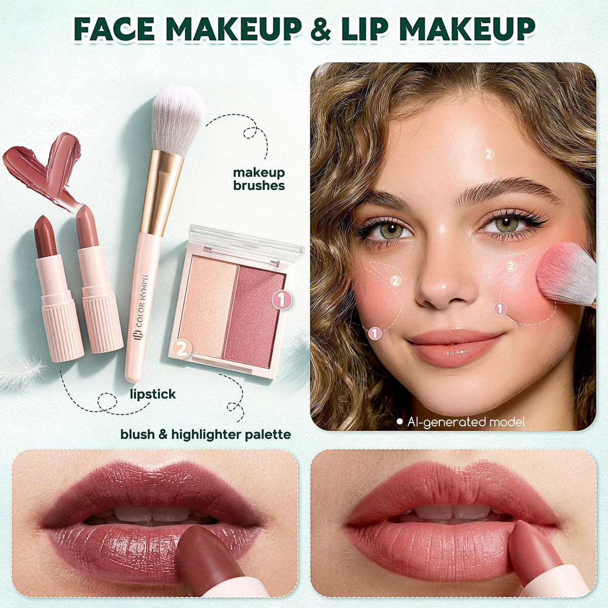 Color Nymph lipstick and eyeliner in kit