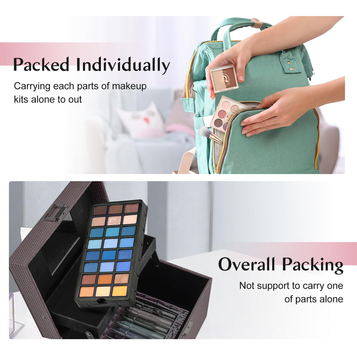 Color Nymph Makeup Kit displaying makeup brushes and mirror