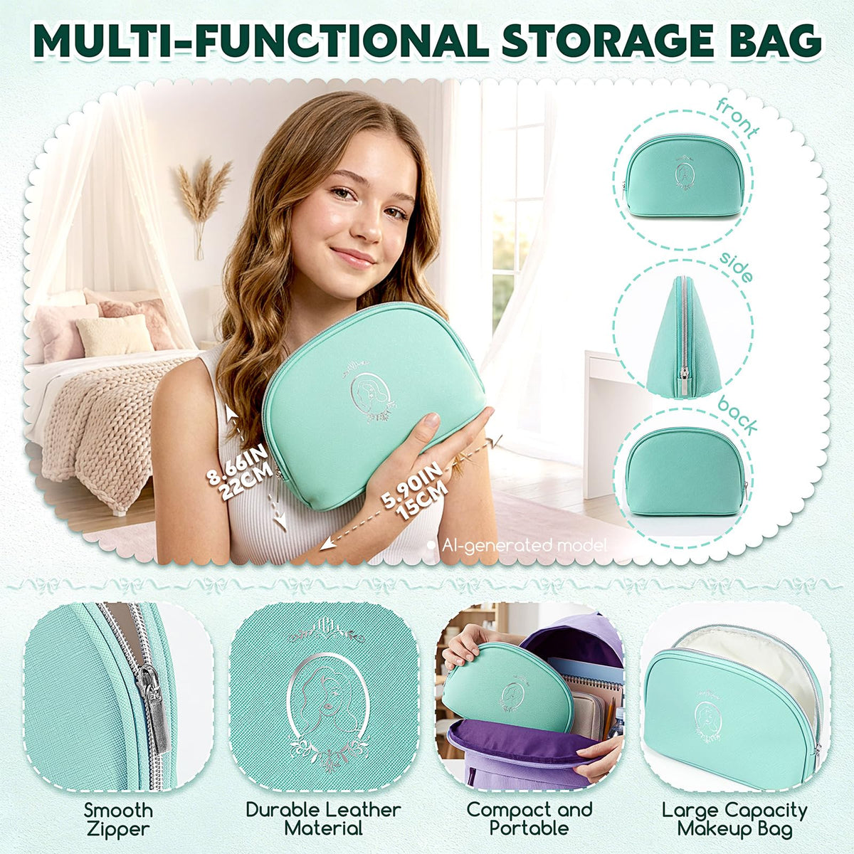 Color Nymph travel bag with makeup kit inside