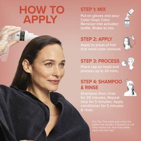 Color Oops Hair Color Remover back view with ingredients