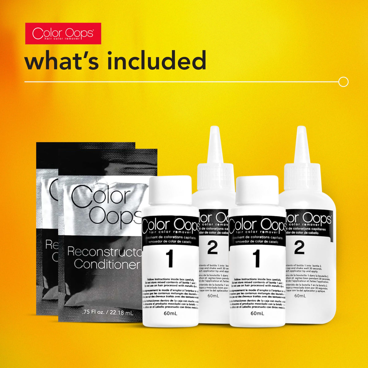 Color Oops Hair Color Remover bottle showing application instructions