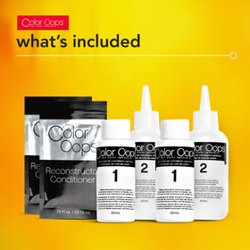 Color Oops Hair Color Remover bottle showing application instructions