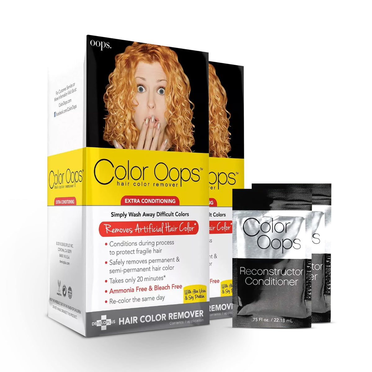 Color Oops Hair Color Remover Bundle front view with packaging