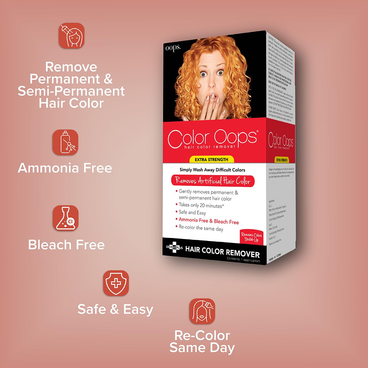 Color Oops Hair Color Remover lifestyle scene with user