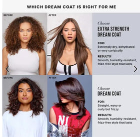 COLOR WOW Dream Coat bottle with a smooth hair texture background