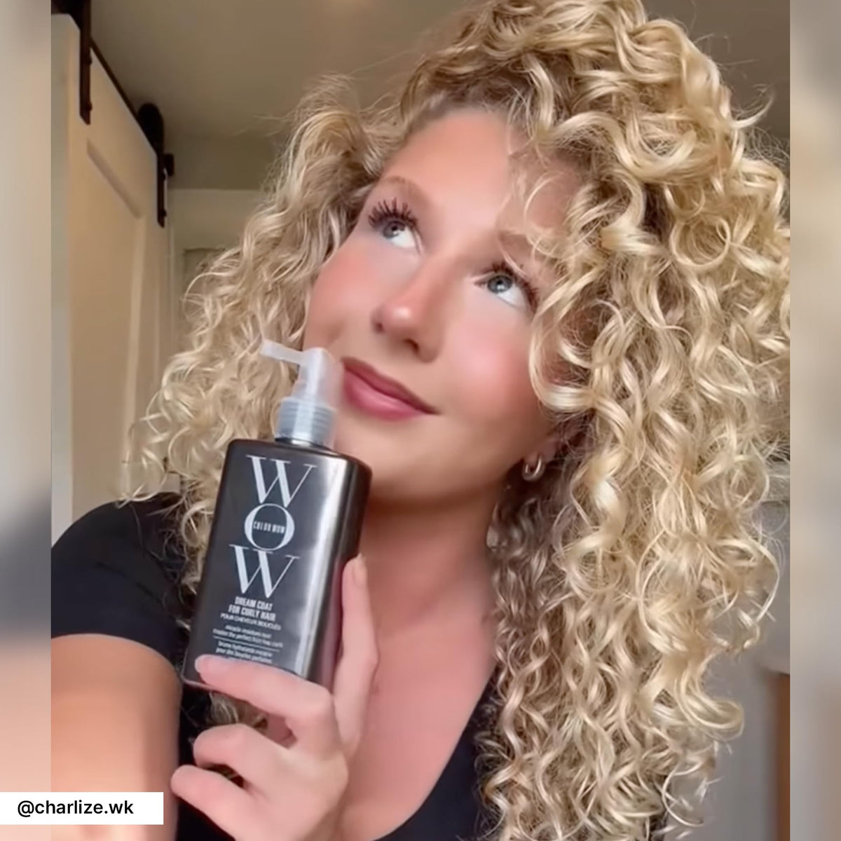 COLOR WOW Dream Coat for Curly Hair applied to curls