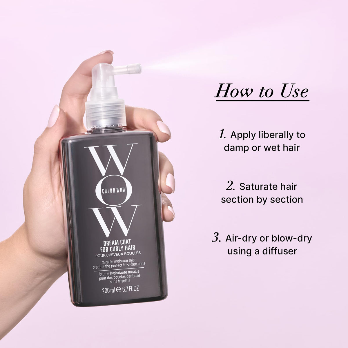 COLOR WOW Dream Coat for Curly Hair in a lifestyle setting