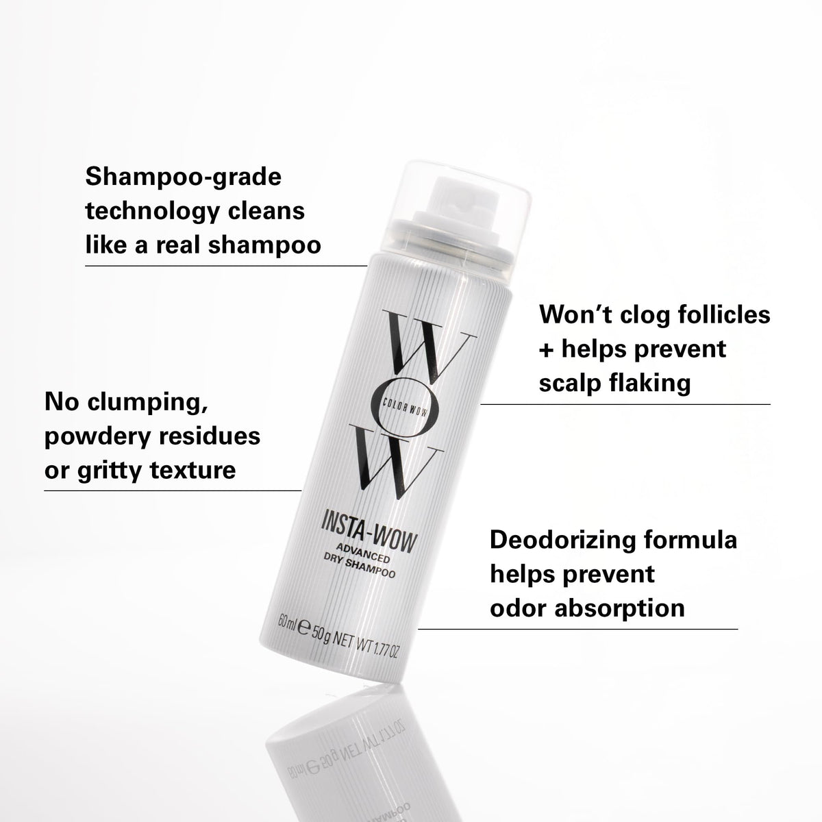 COLOR WOW Insta-WOW Advanced Dry Shampoo 68g application on hair