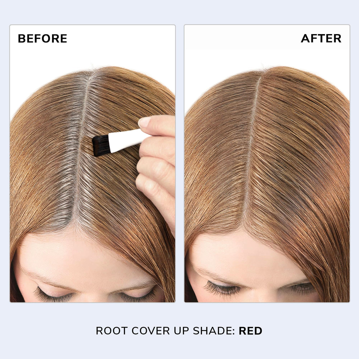 COLOR WOW Root Cover Up Red application on hair