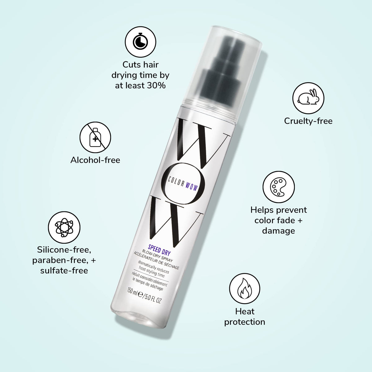 COLOR WOW Speed Dry Blow Dry Spray 200g close-up of nozzle