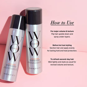 COLOR WOW Style on Steroids Texturizing Hair Spray with styling tools