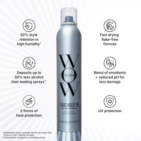 COLOR WOW Texas Hold 'Em Hairspray side view showing nozzle