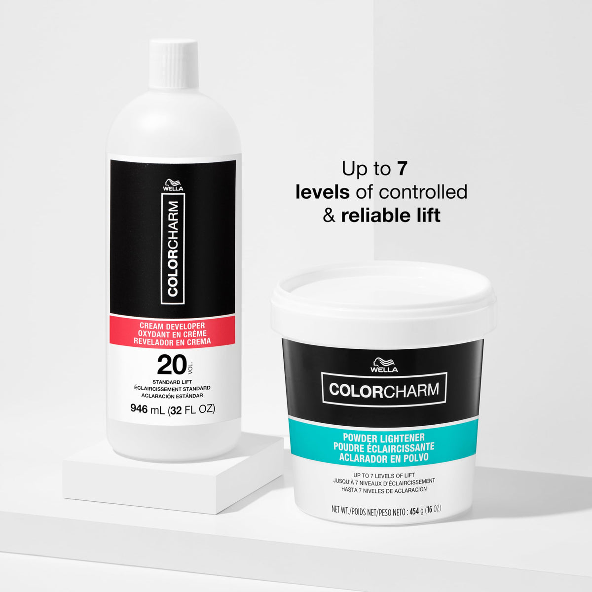 COLORCHARM 30 Volume Cream Developer side view with packaging
