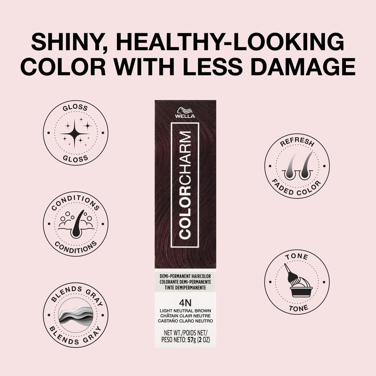COLORCHARM Demi Permanent Hair Color Gloss 2 Fl Oz back view