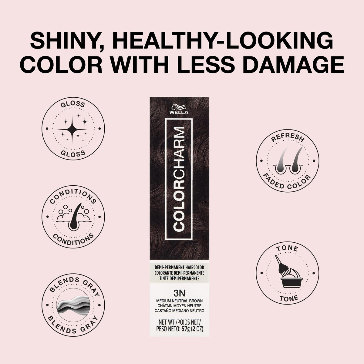 COLORCHARM Demi Permanent Hair Color Gloss application on hair