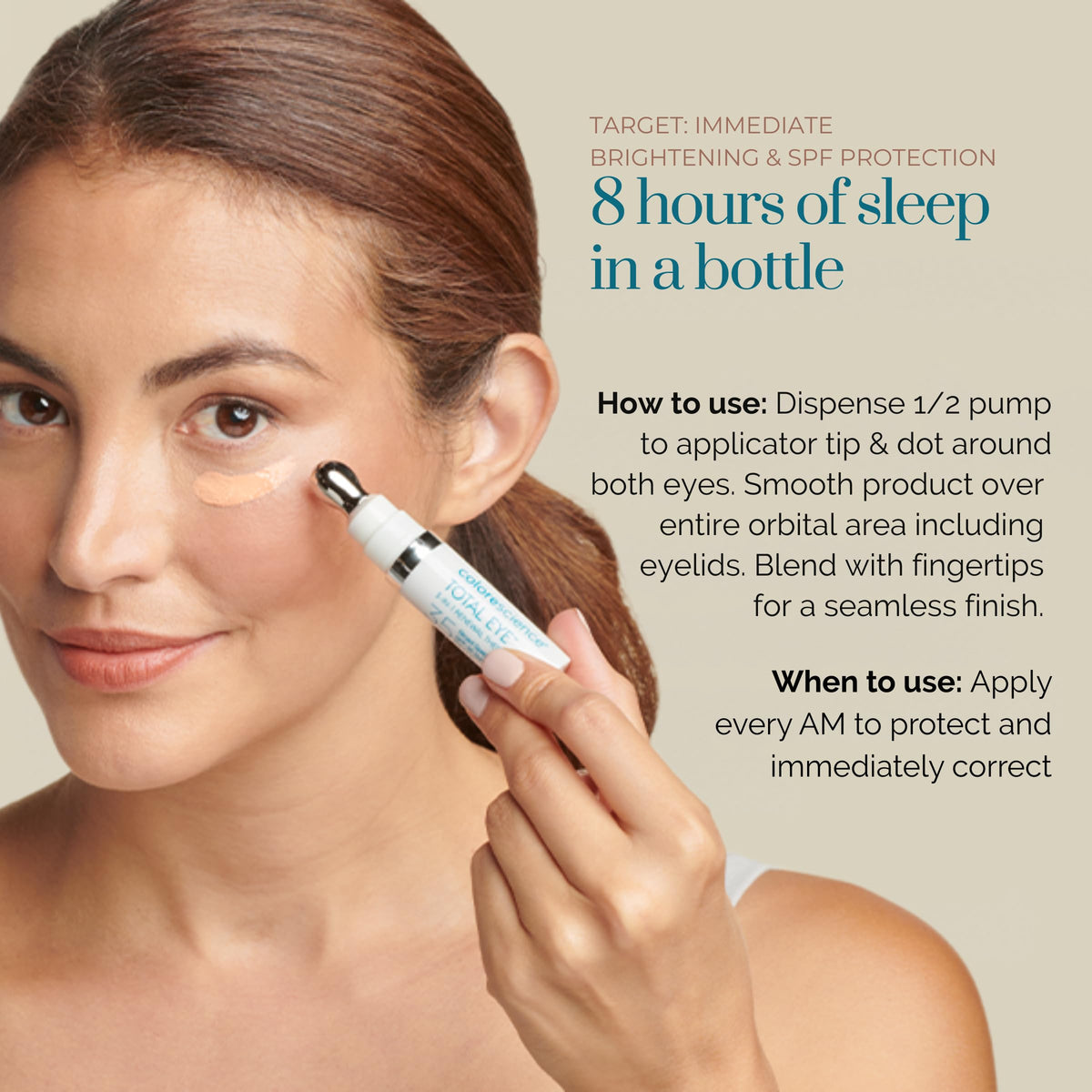 Colorescience Total Eye 3-in-1 Renewal Therapy SPF 35 Deep application demonstration