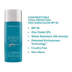 Colorescience Total Protection Face Shield Glow SPF 50 texture on skin