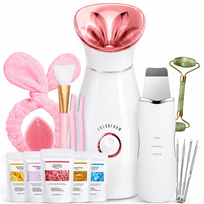 Colorfarm Facial Steamer in rose gold with mist