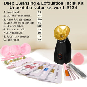 colorfarm facial steamer with steam mist in action