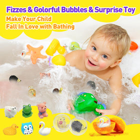Colorful bath bombs in a beautiful box