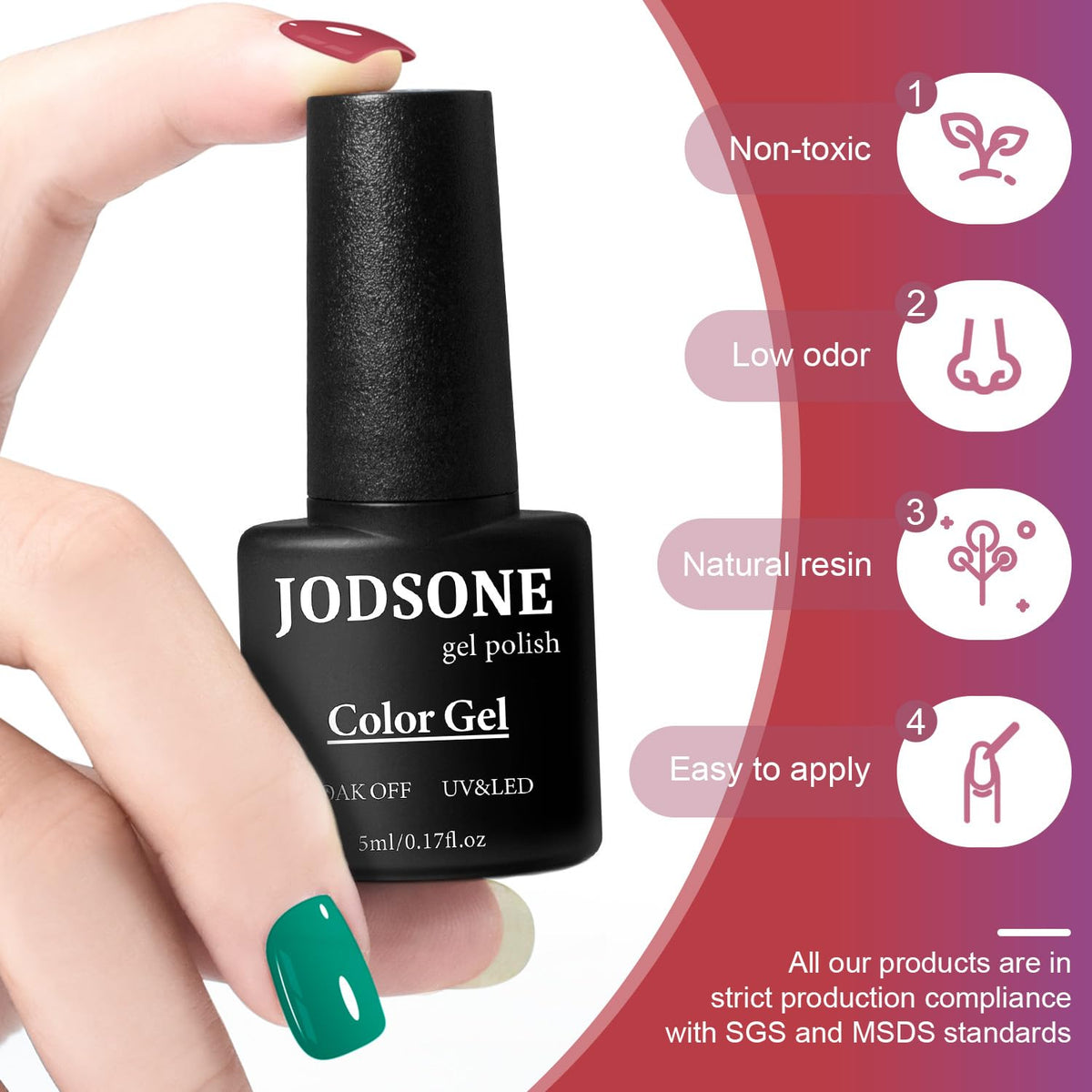 Colorful JODSONE gel nail polish swatches