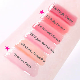 COLORGRAM Fruity Glass Gloss 06 Magic Cherry texture close-up