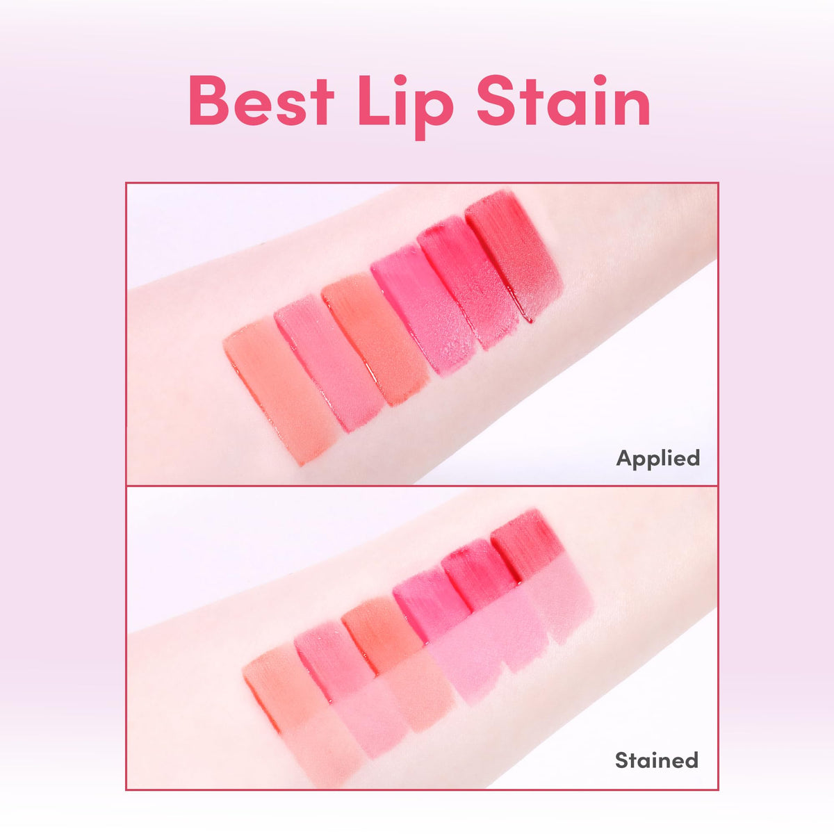 COLORGRAM Fruity Water Tint 02 Bunny Pink on lips