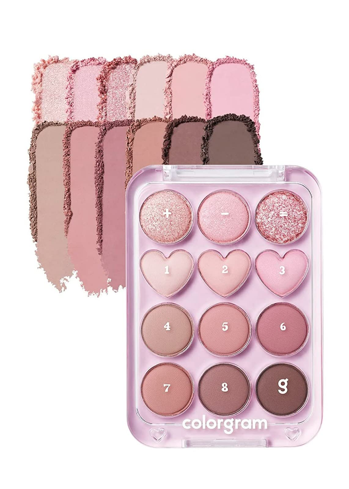 COLORGRAM Pin Point Eyeshadow Palette 02 Pink+Mauve front view