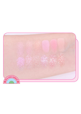 COLORGRAM Pin Point Eyeshadow Palette 04 Bright+Cool close-up of matte and glitter shades