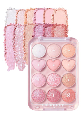 COLORGRAM Pin Point Eyeshadow Palette 04 Bright+Cool front view
