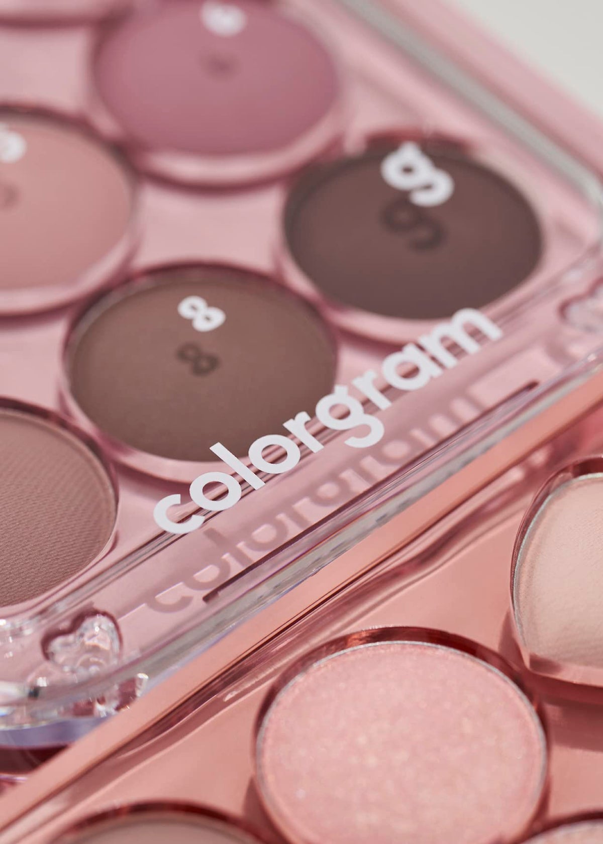 COLORGRAM Pin Point Eyeshadow Palette back view with shade names