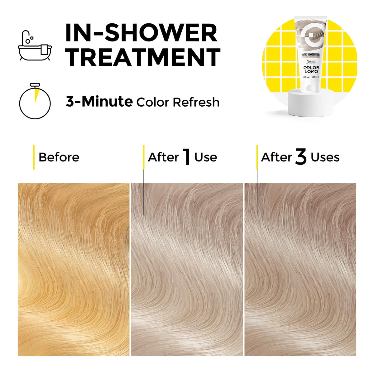 COLORLOMO Color Depositing Conditioner 6oz Light Ash Brown texture close-up