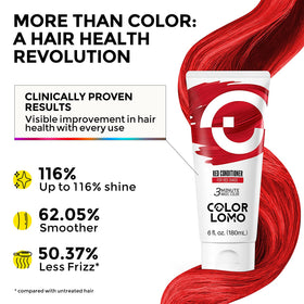 COLORLOMO Color Depositing Conditioner Red 6oz application on hair