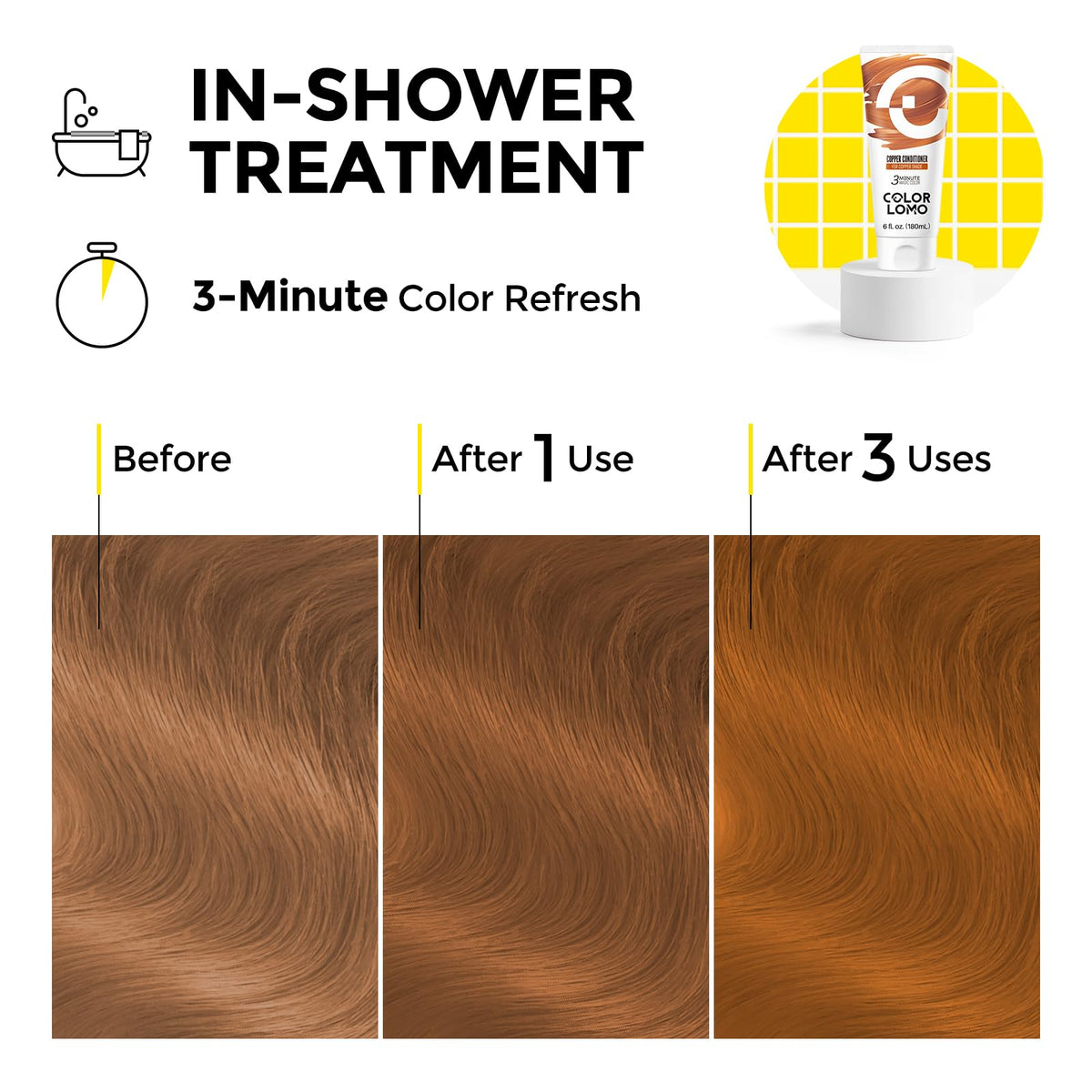 COLORLOMO Copper conditioner application on hair