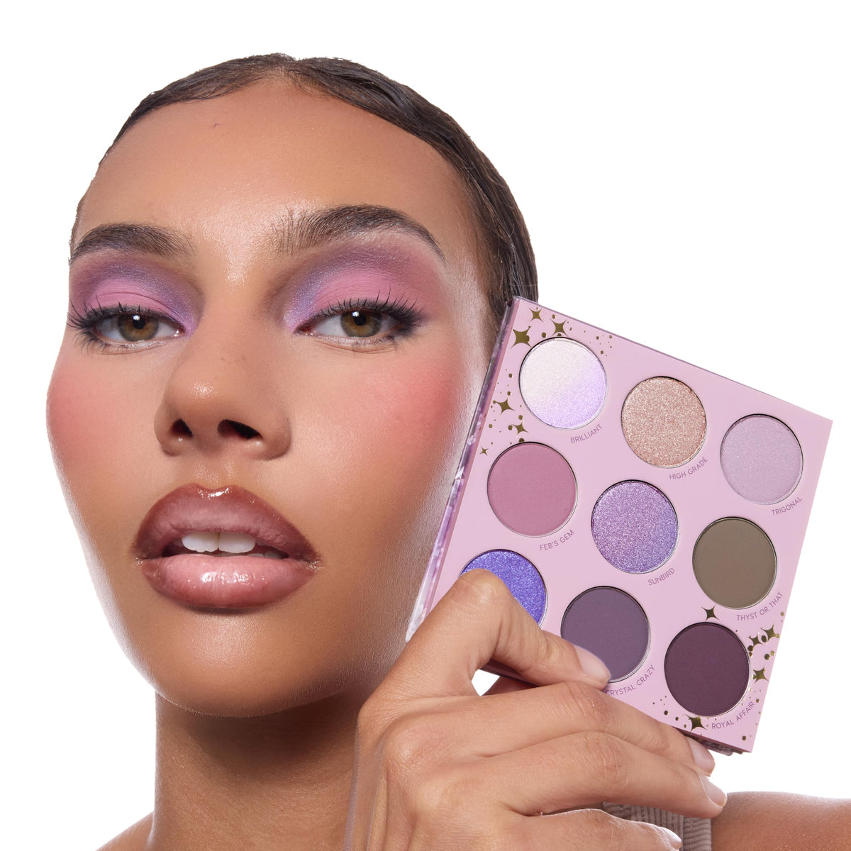 ColourPop All Amethyst Eyeshadow Palette open displaying vibrant colours