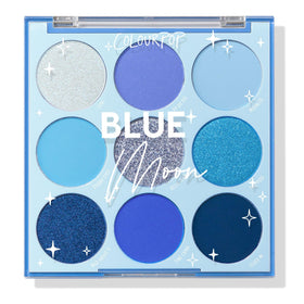 ColourPop Blue Moon Eyeshadow Palette front view with blue shades