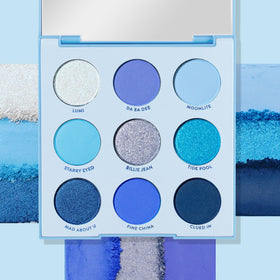 ColourPop Blue Moon Eyeshadow Palette open showing all shades