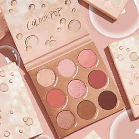 ColourPop By The Rosé Eyeshadow Palette with brushes for application