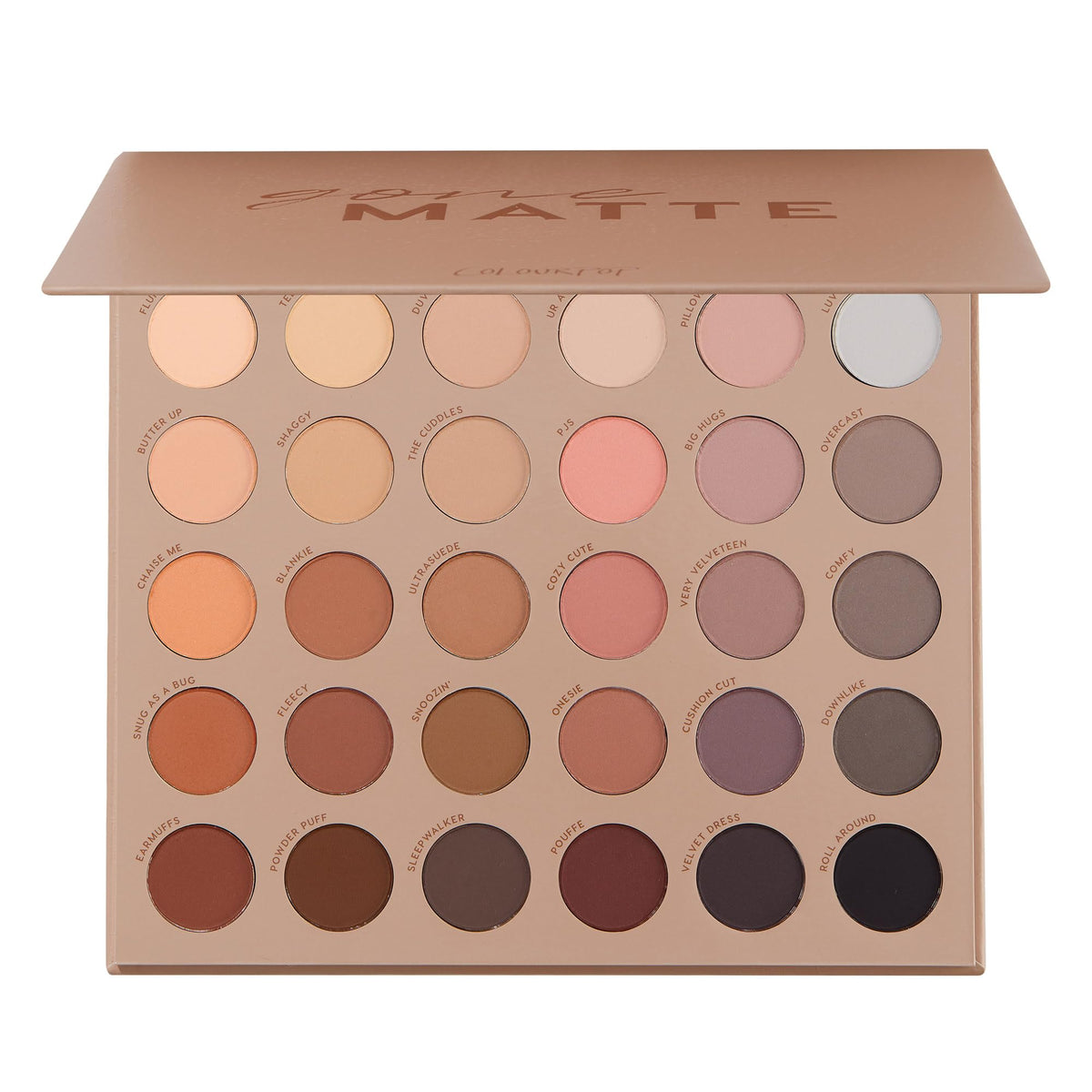 ColourPop Eyeshadow Palette Gone Matte front view with multi-finish shades