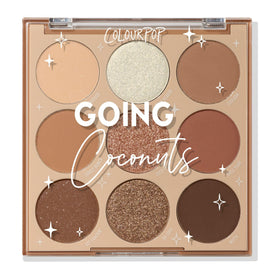 ColourPop Going Coconuts Eyeshadow Palette front view with nine neutral shades