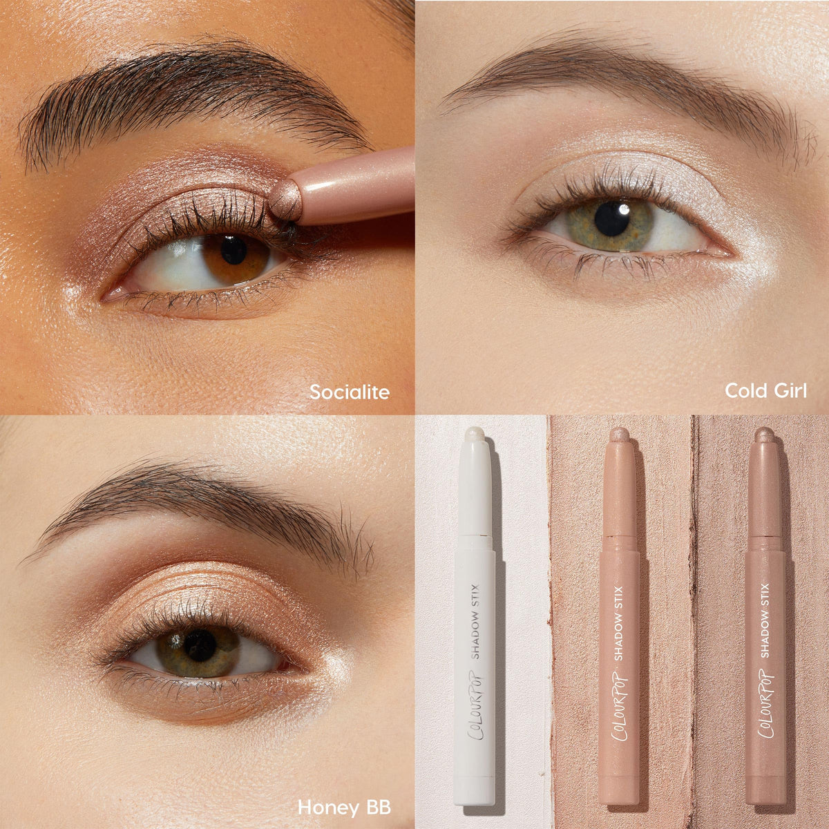 ColourPop Shadow Stix in use during makeup application