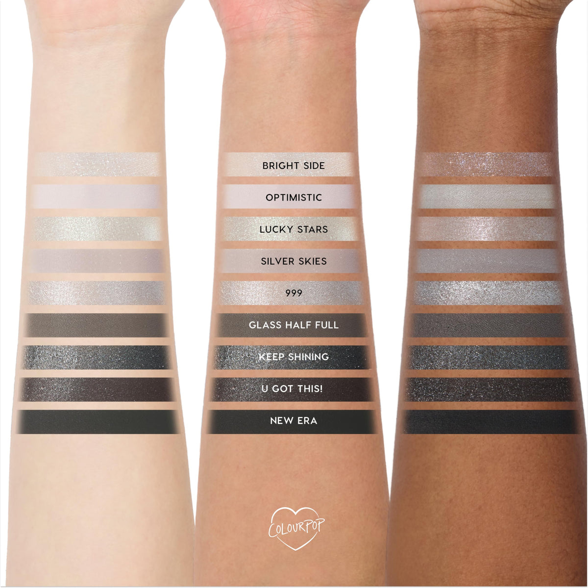 ColourPop Silver Lining palette with brushes and makeup tools