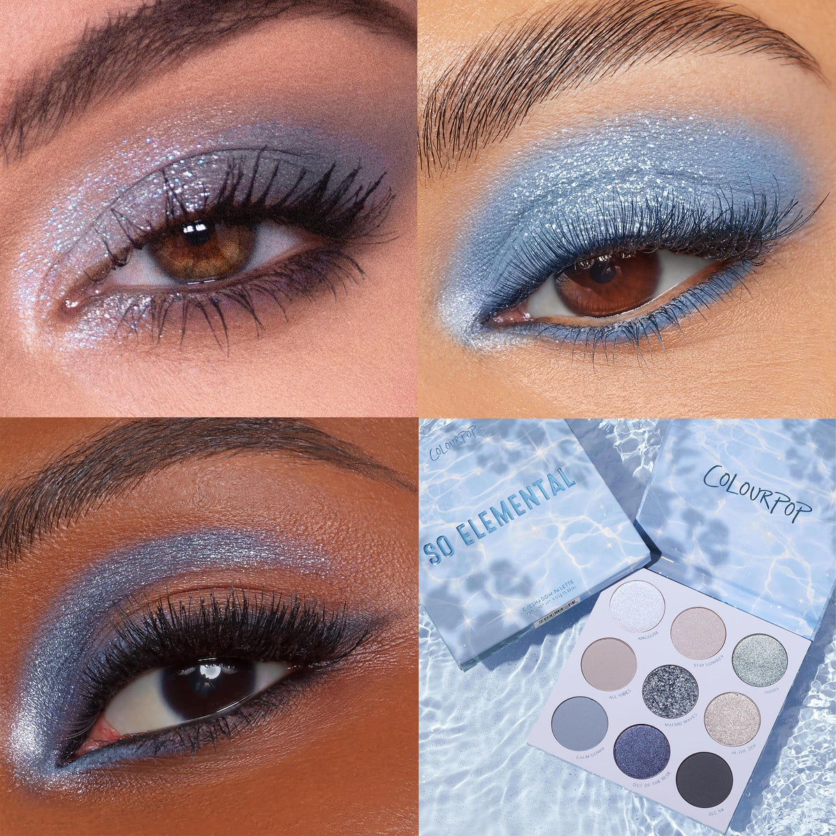 ColourPop So Elemental Eyeshadow Palette open showing vibrant colours
