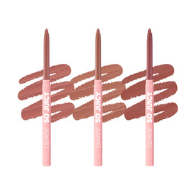 ColourPop So Juicy Plumping Lip Liner Set front view with three shades