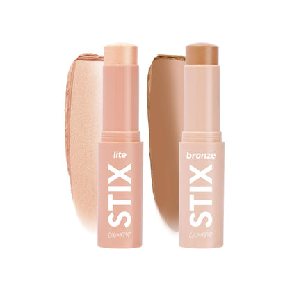 ColourPop Sunny Glow Makeup Kit front view with bronzer and highlighter sticks